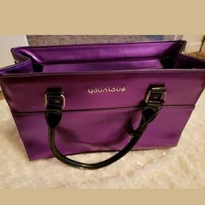 YOUNIQUE BAG Metallic Purple Huge Bag with straps